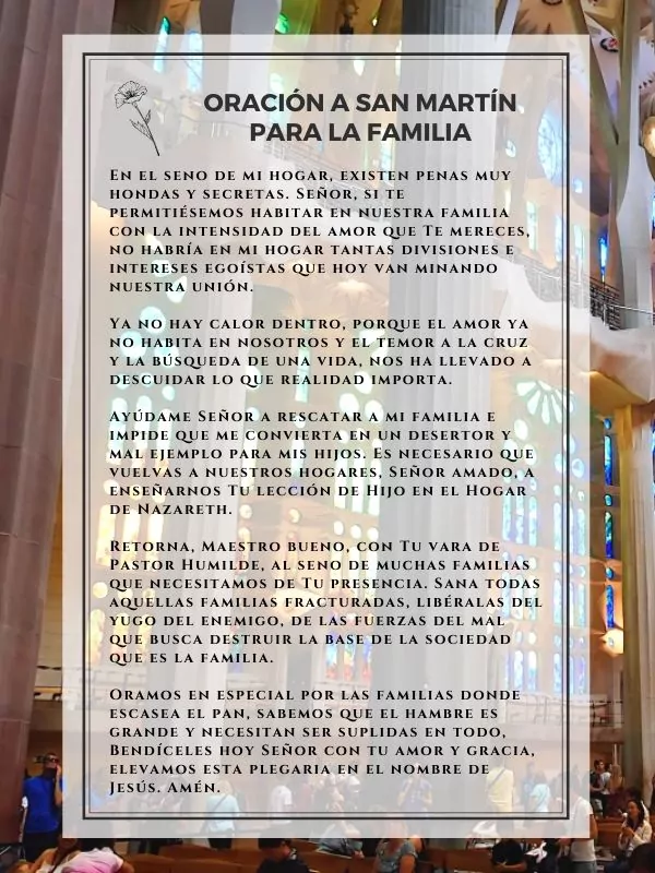 Oración a San Martín para la familia